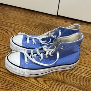 Converse Blue and White High-Top Sneakers